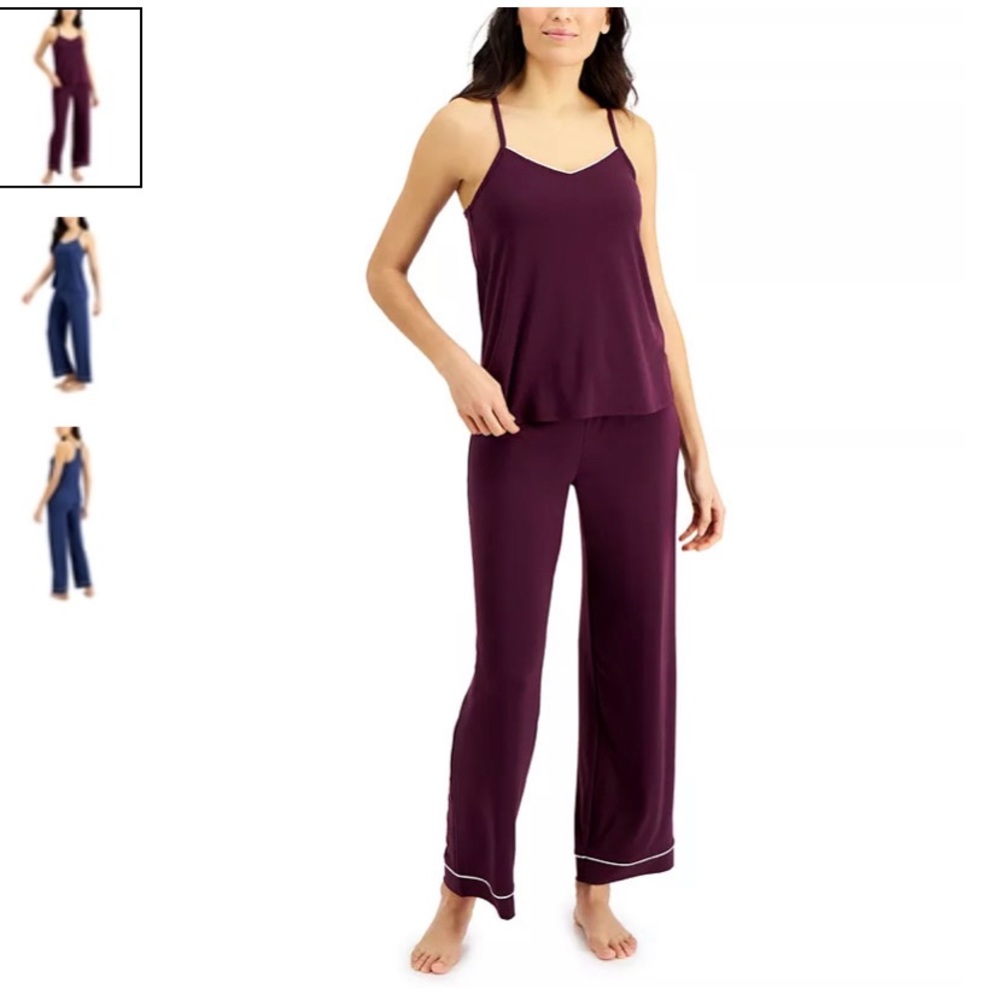 Alfani pajama set in small and medium color maroon.